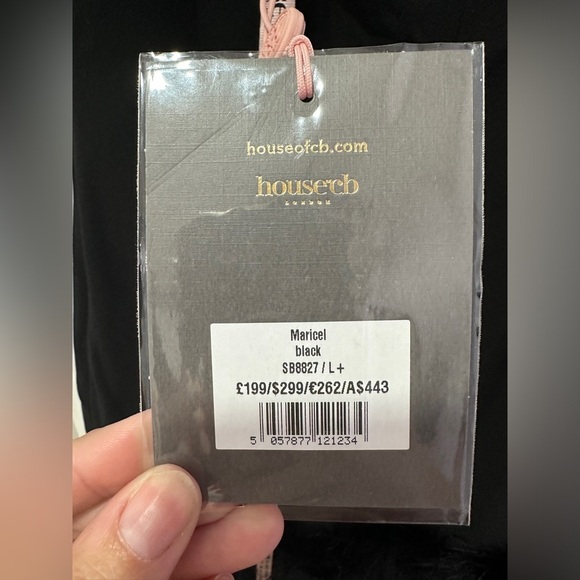 House Of CB | Maricel BLACK CRYSTALLISED MAXI DRESS | Size: L+ - Picture 9 of 14